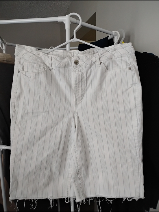 Love & Legend Other - Love & Legend Unisex White Pinstripe Chino Shorts